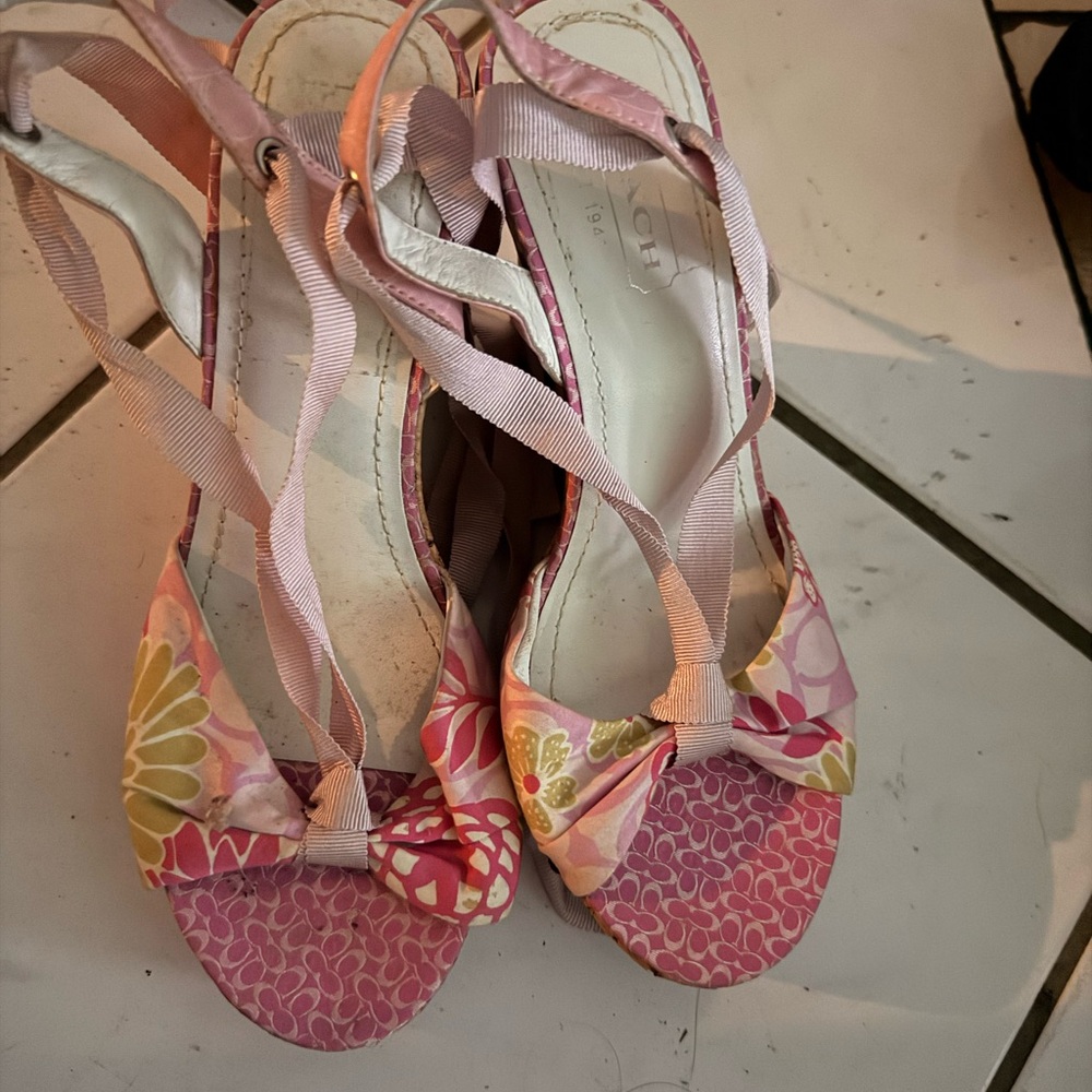 Coach Multicolor Floral Women's Sandals pretty wedge